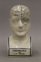 A phrenology head. 23.5 cm high.