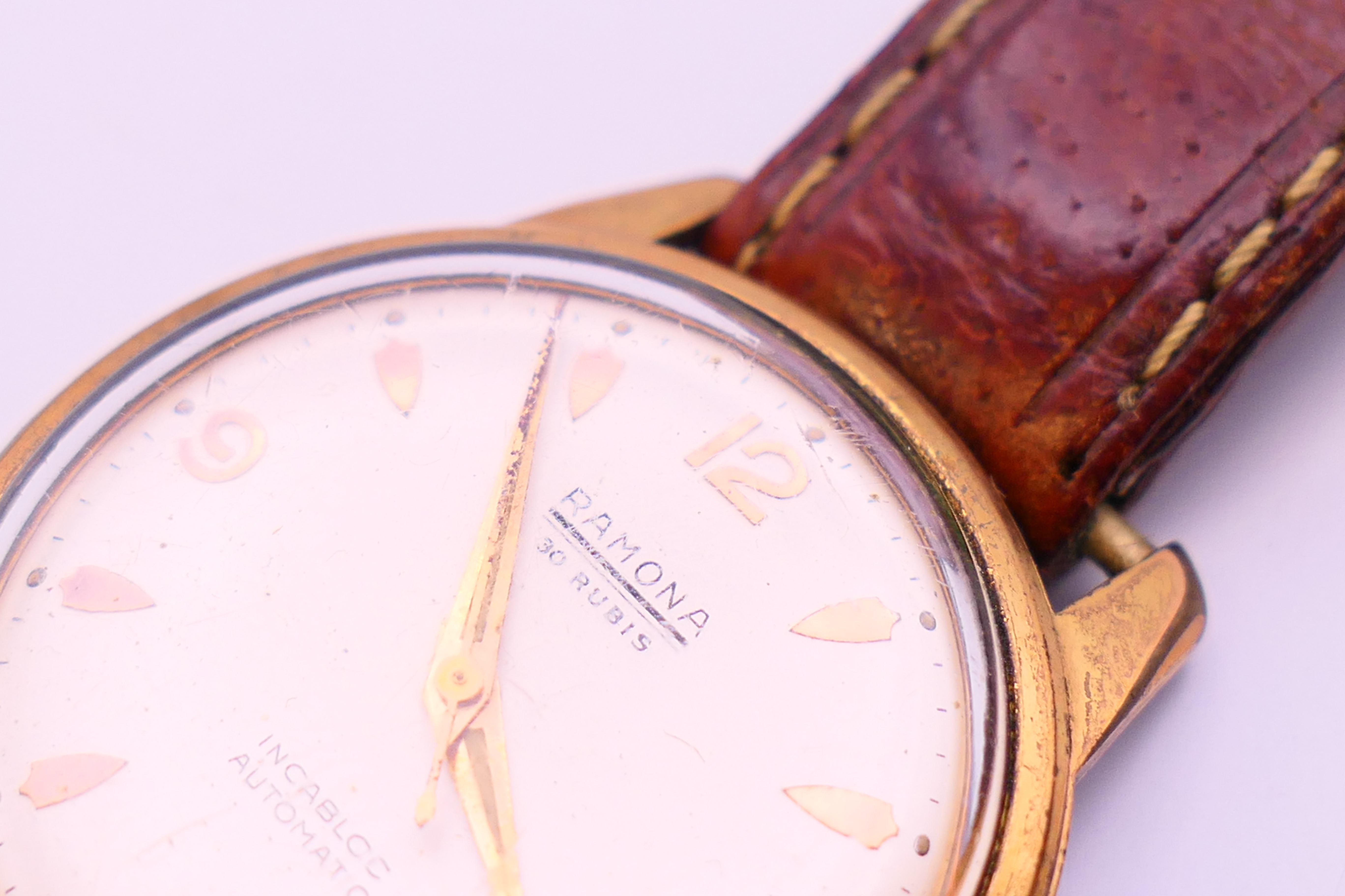 A 1960s Ramona 30 Rubis Incabloc gentleman's wristwatch. 3.5 cm diameter. - Image 4 of 6