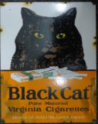 An enamel Black Cat Virginia Cigarettes sign. 35.5 cm x 45 cm.
