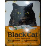 An enamel Black Cat Virginia Cigarettes sign. 35.5 cm x 45 cm.