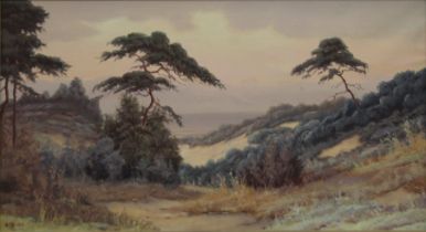 O MEZLER, Landscape, oil on canvas, framed. 77 x 41.5 cm.