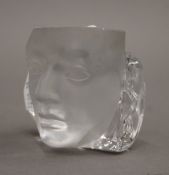 A Daum glass double-headed paperweight. 6 cm high.