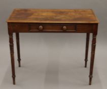 A 19th century mahogany single drawer side table. 91 cm wide.