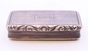 A Georgian silver snuff box. 51 grammes. 7 cm x 3 cm.
