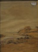 A Victorian watercolour of a coastal inlet, indistinctly inscribed to the reverse,