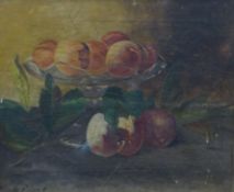 CLAUDE EVANS, Victorian still life, oil on canvas signed, framed. 29 x 24.5 cm.