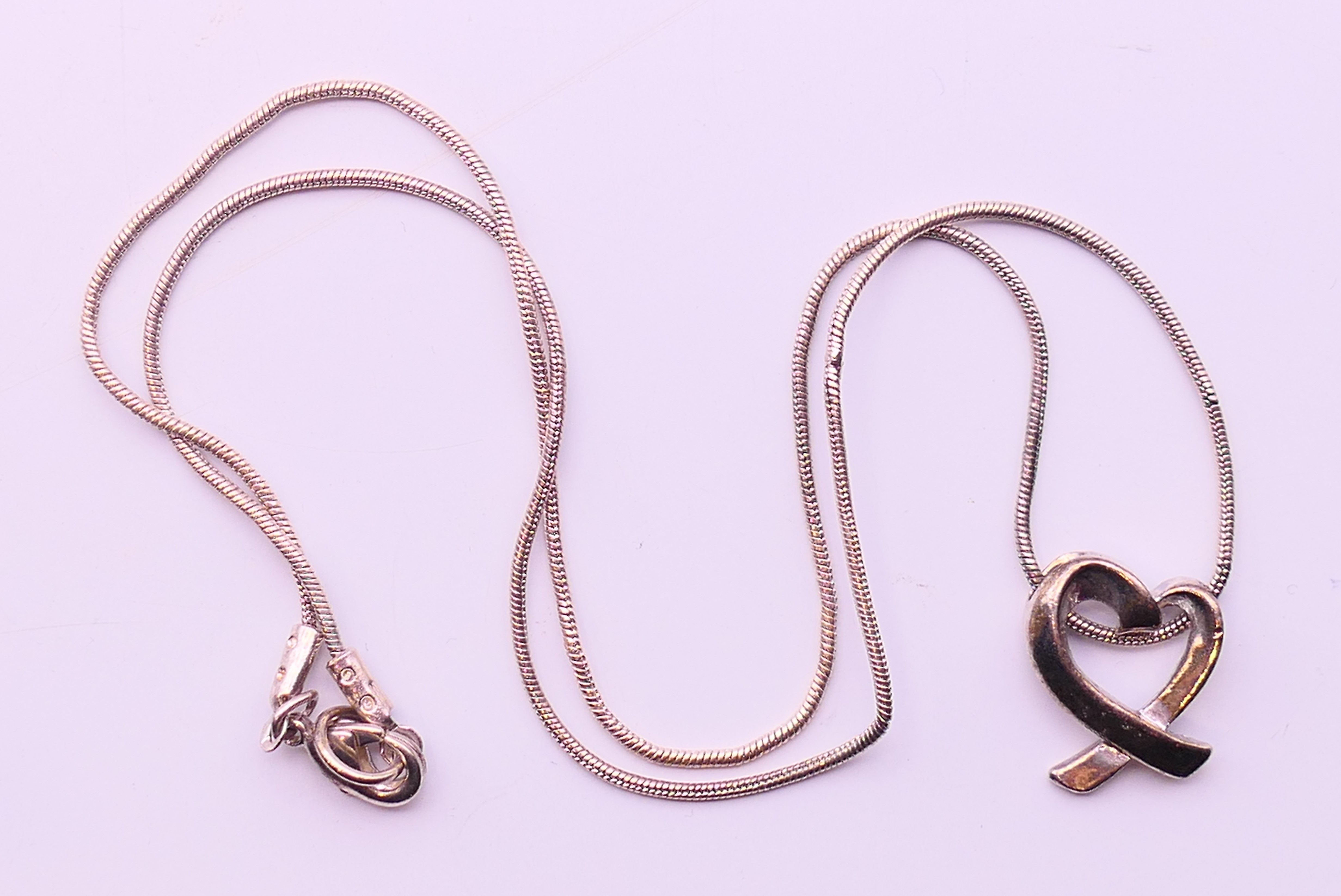 A collection of silver jewellery etc., to include three pendant necklaces. 39. - Image 16 of 23