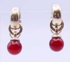 A pair of Tiffany and Co fascination silver and "agate"/quartz earrings in a Tiffany jewellery
