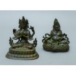 Two small figures of deities. The largest 6.5 cm high.