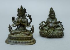 Two small figures of deities. The largest 6.5 cm high.