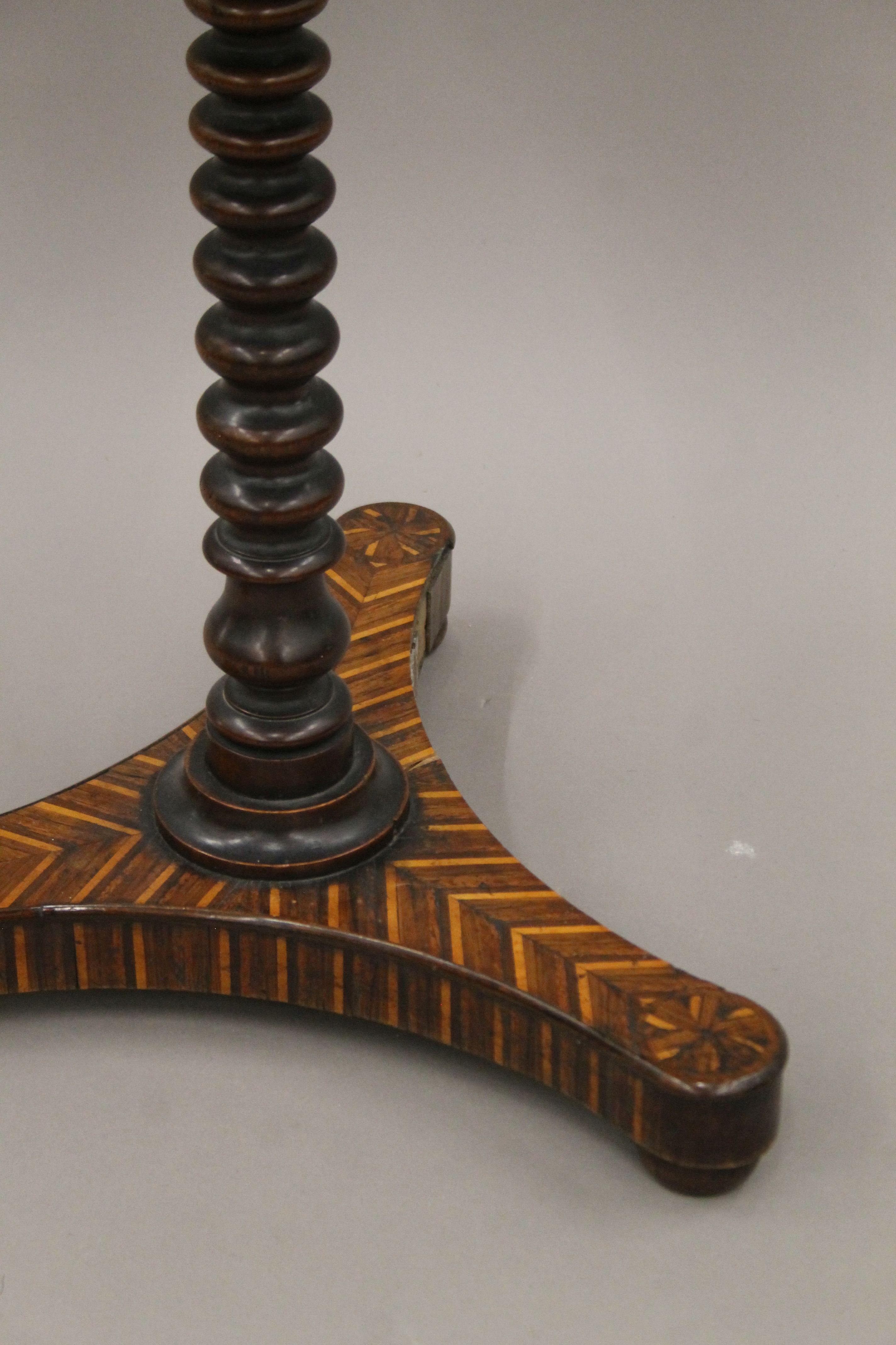 A 19th century inlaid tripod table. 52 cm diameter. - Image 3 of 4