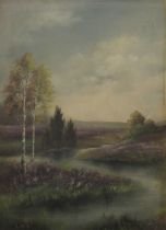 H GREIF, Winding River Scene, oil on canvas, framed. 63 x 89.5 cm.