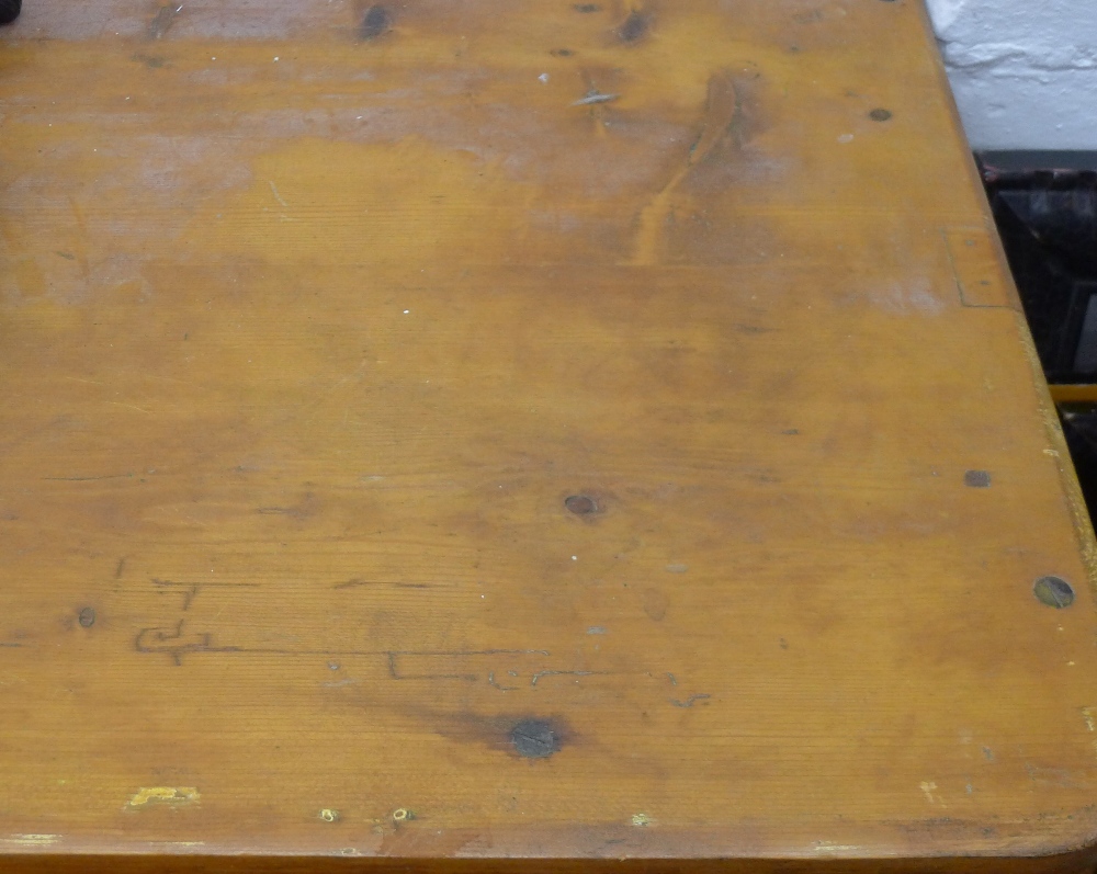 A pine dresser base. 235 cm long. - Image 7 of 9