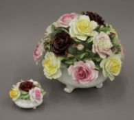 Two Royal Doulton floral vases. The largest 17.5 cm high.
