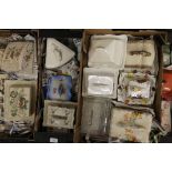 Four boxes of porcelain butter dishes to include Masons ironstone, Wedgwood, etc.
