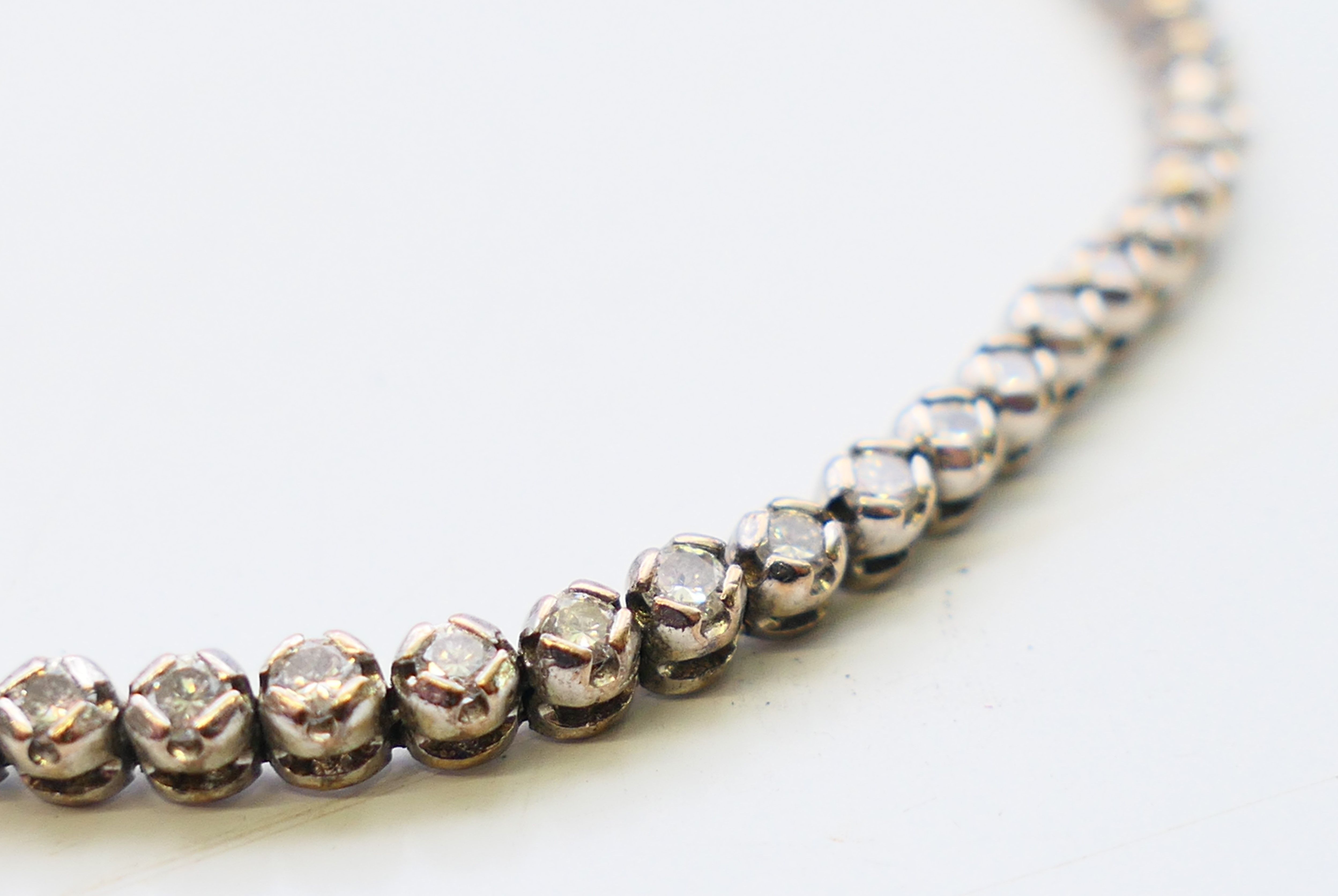 A diamond line bracelet. 18.5 cm long. - Image 2 of 3