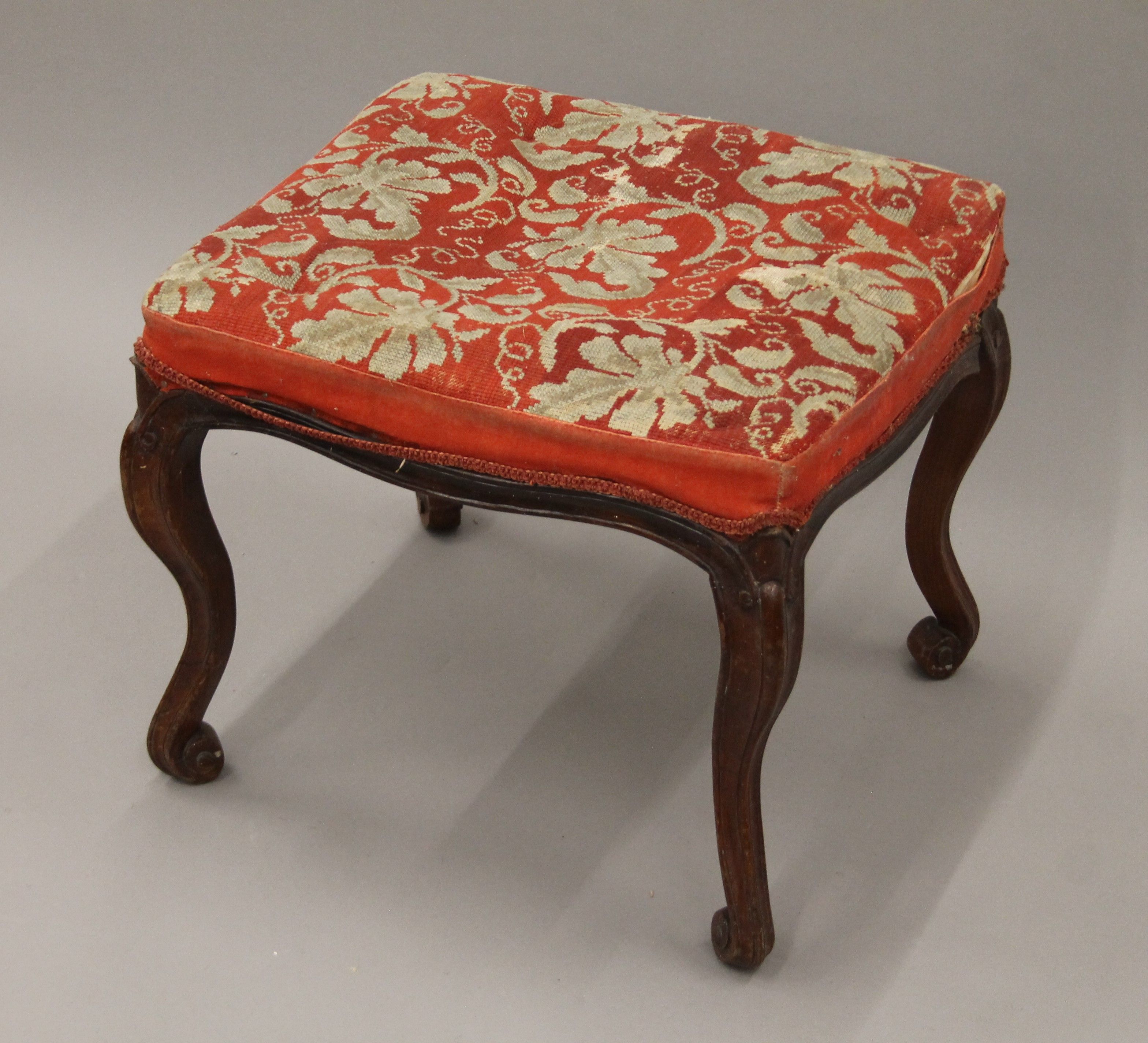 A 19th century tapestry-covered stool. 54 cm long. - Image 2 of 5