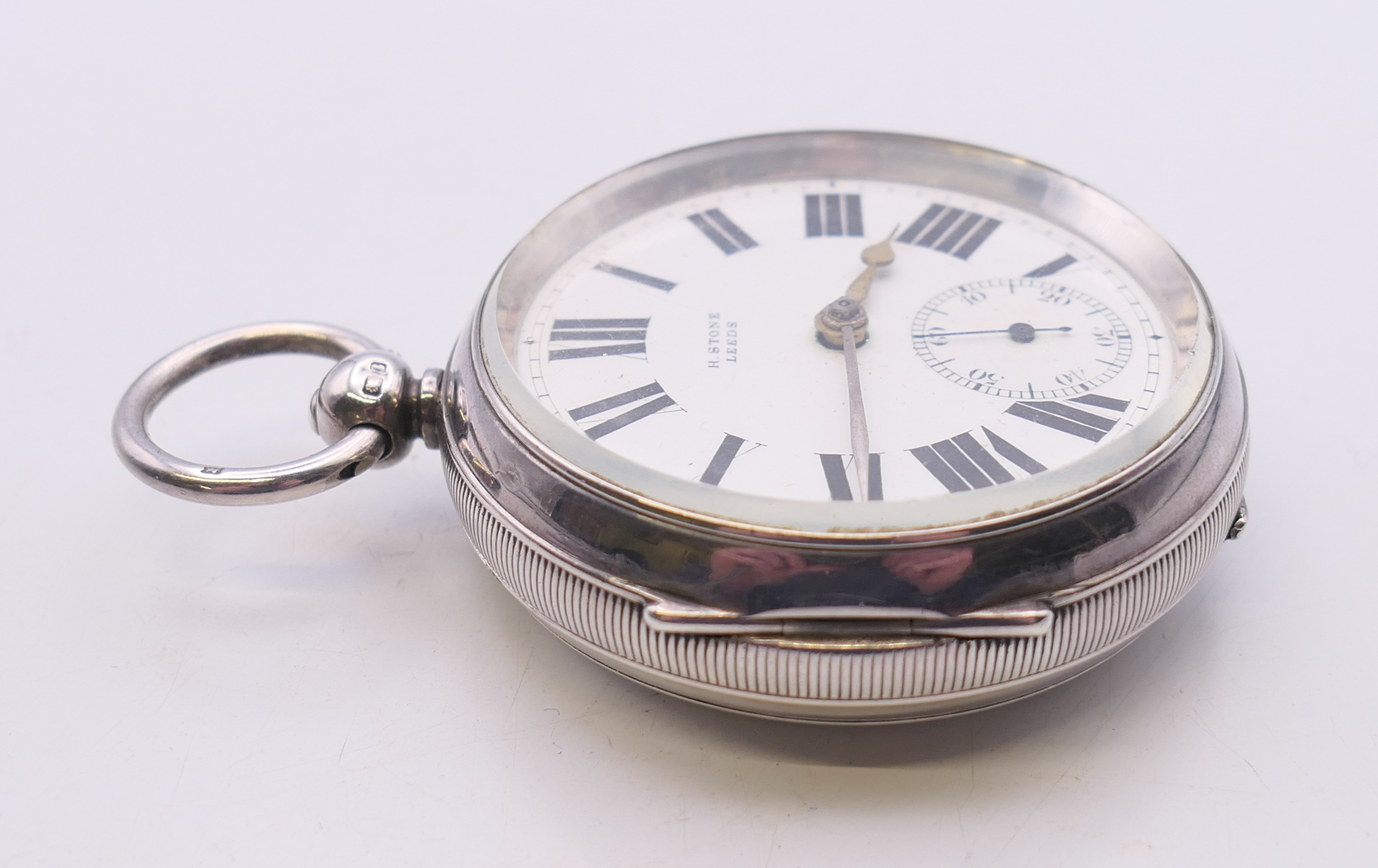 A silver pocket watch hallmarked for Chester 1905, the dial marked H Stone, - Image 4 of 16