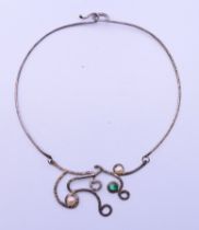 A Mexican silver necklace.