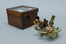 A sextant in a box. The box 15.5 cm wide.