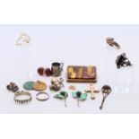 A bag of jewellery items including silver etc. Bee charm 2 cm high.