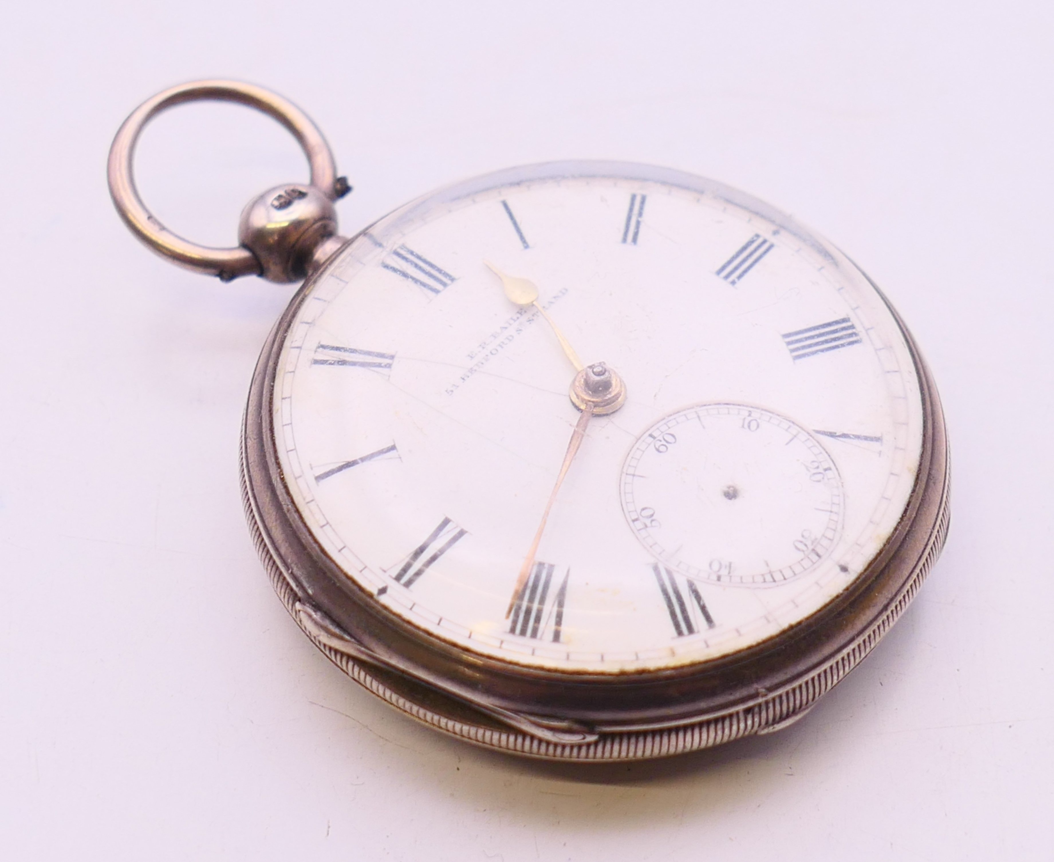 Five silver pocket watches. Largest 5 cm diameter. - Image 19 of 39