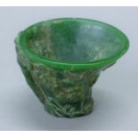 A jade libation cup. 9.5 cm high.