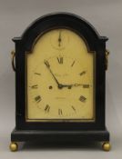 A 19th century ebonised bracket clock, signed Sharp & Son, London. 41.5 cm high.