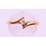 A 9 ct gold diamond ring. Ring size O/P.