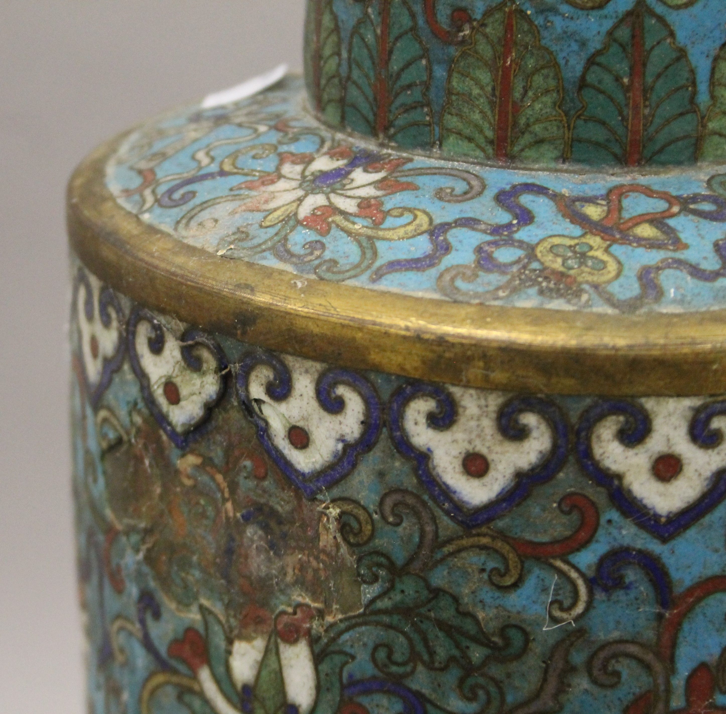 A Chinese cloisonne vase. 42.5 cm high. - Image 6 of 7