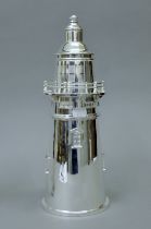 A cocktail shaker in the form of a lighthouse. 34 cm high.