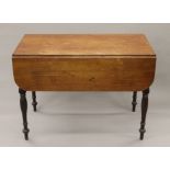 A 19th century mahogany Pembroke table. 58 cm wide flaps down.