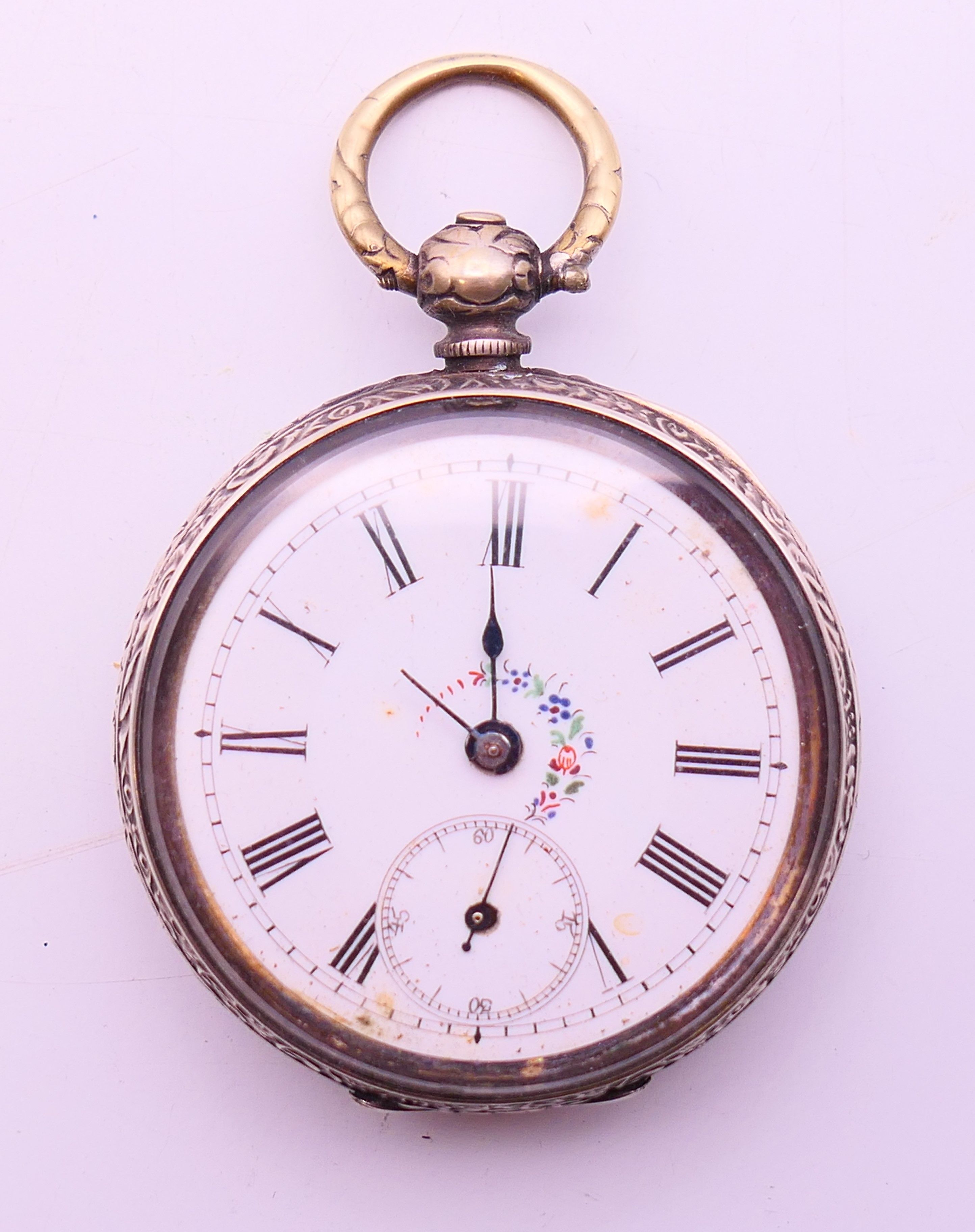 Five silver pocket watches. Largest 5 cm diameter. - Image 26 of 39