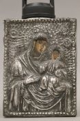 An 18th/19th century Greek icon of the Madonna and child,