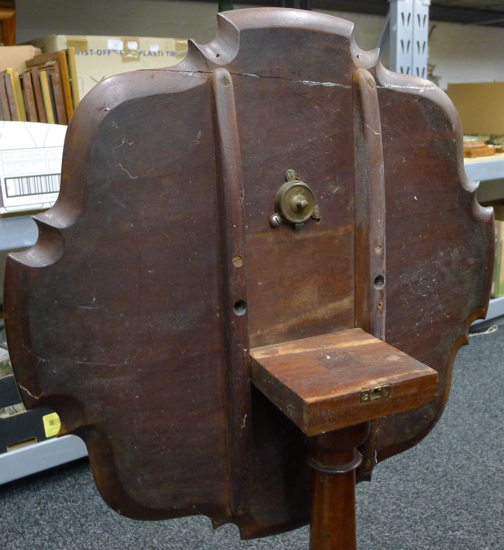 A 19th century mahogany pie crust tilt top tripod table. 53 cm wide. - Image 7 of 8