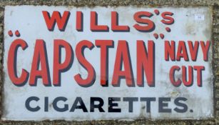 An original Wills's Cigarettes enamel sign. 83 cm long.