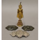 A small Thai gilded bronze standing Buddha,