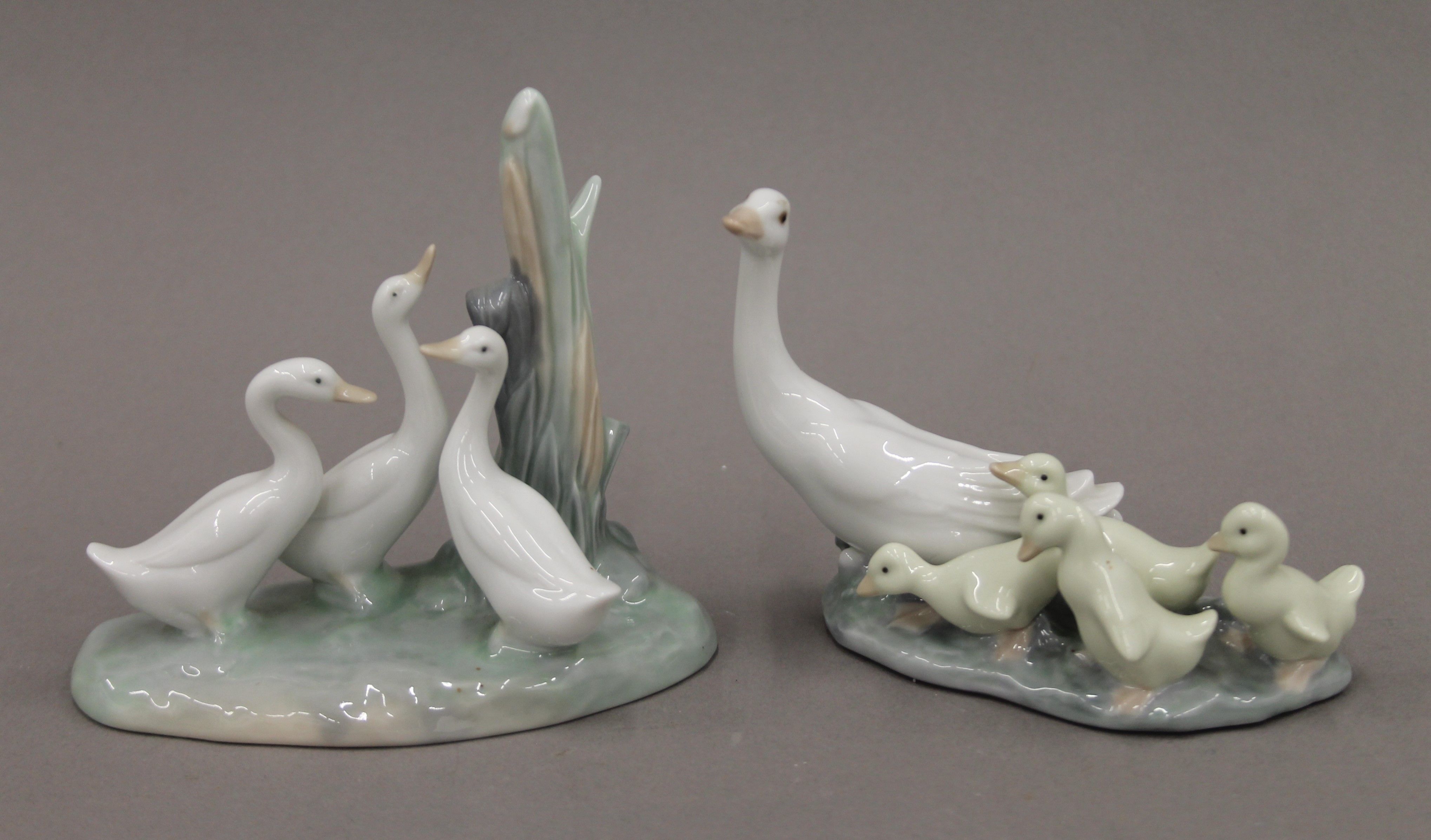 A collection of Lladro and NAO porcelain swans. The largest 34 cm high. - Bild 9 aus 12