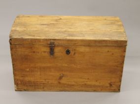 A 19th century pine dome-topped trunk. 84 cm wide.