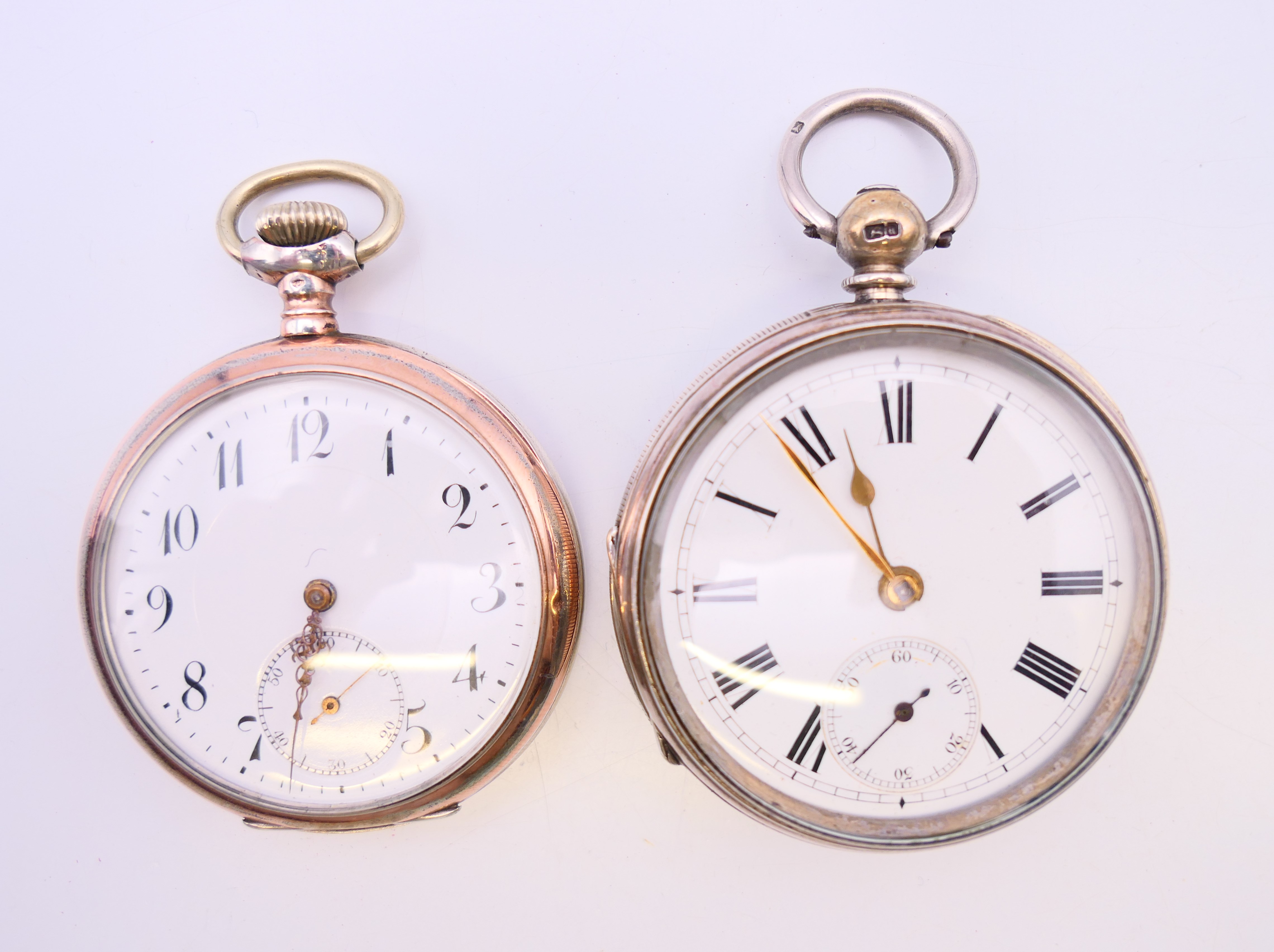 An 800 silver gentleman's pocket watch and a silver gentleman's pocket watch,