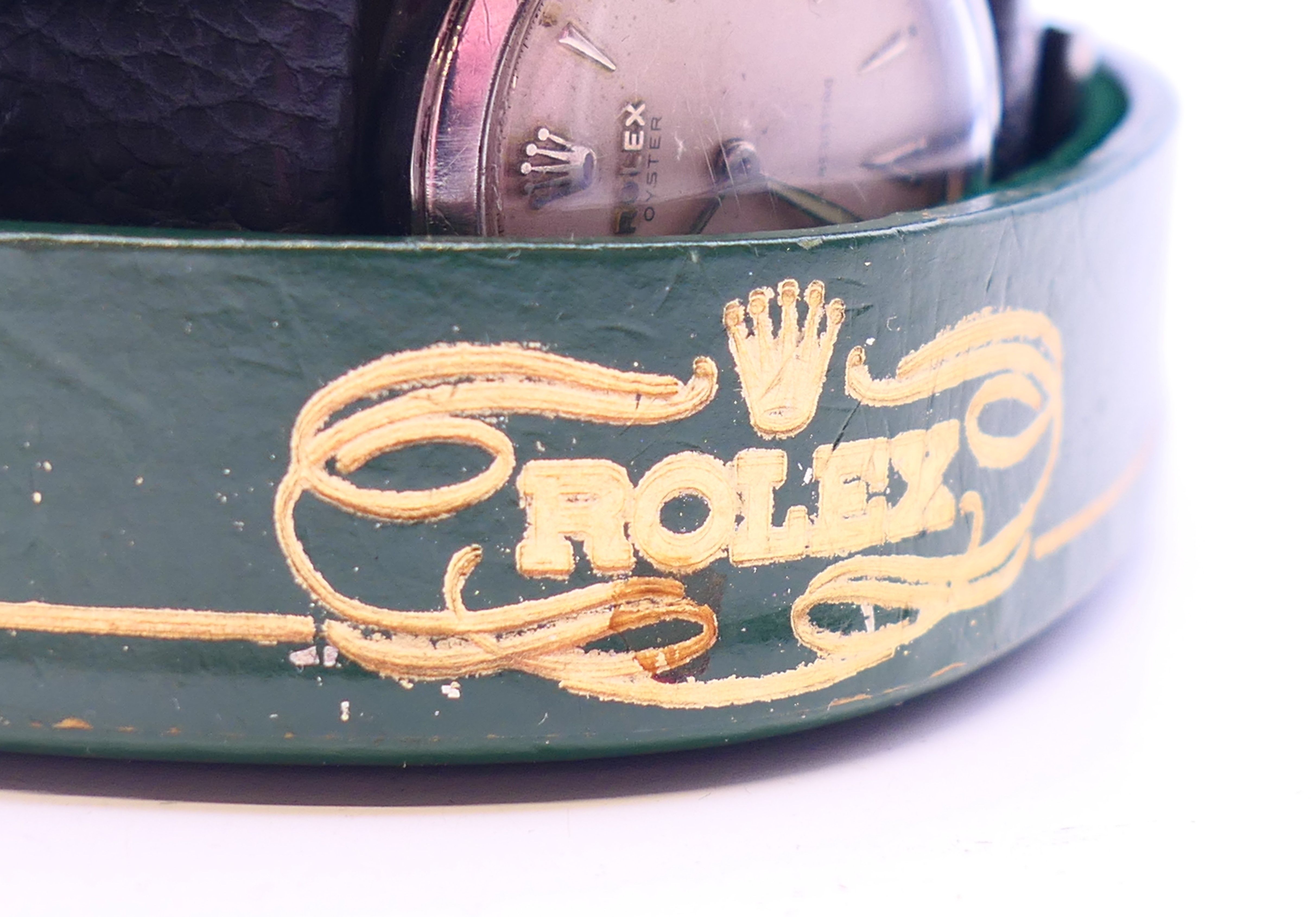 A 1952/53 Gentleman's Rolex Oyster wristwatch, on later strap, in a Rolex box. 3.5 cm wide. - Image 13 of 14