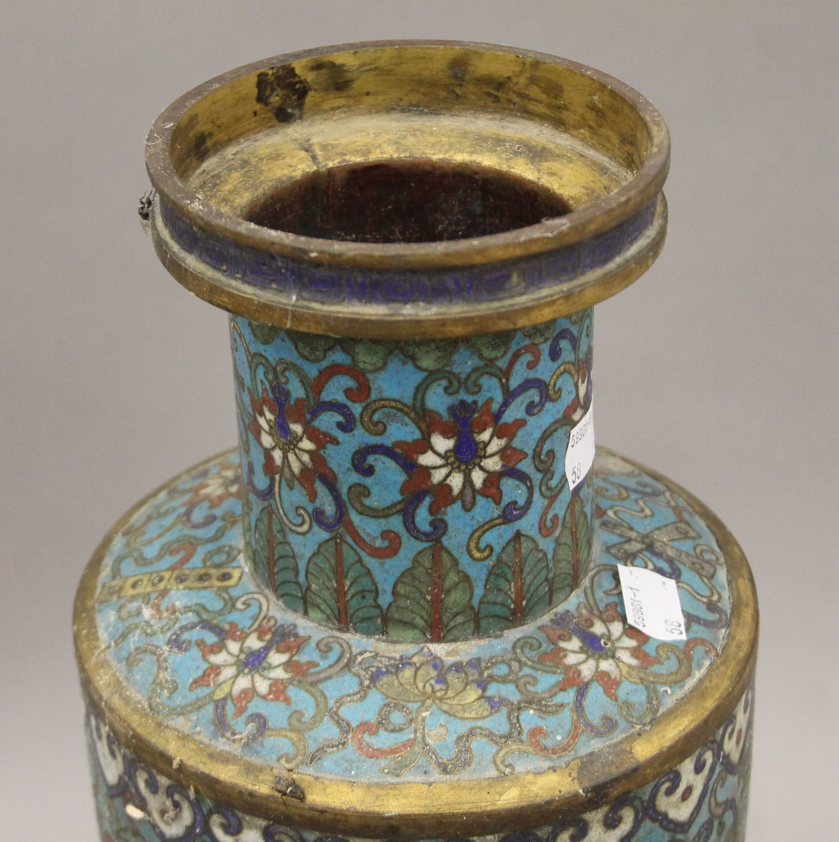 A Chinese cloisonne vase. 42.5 cm high. - Image 3 of 7