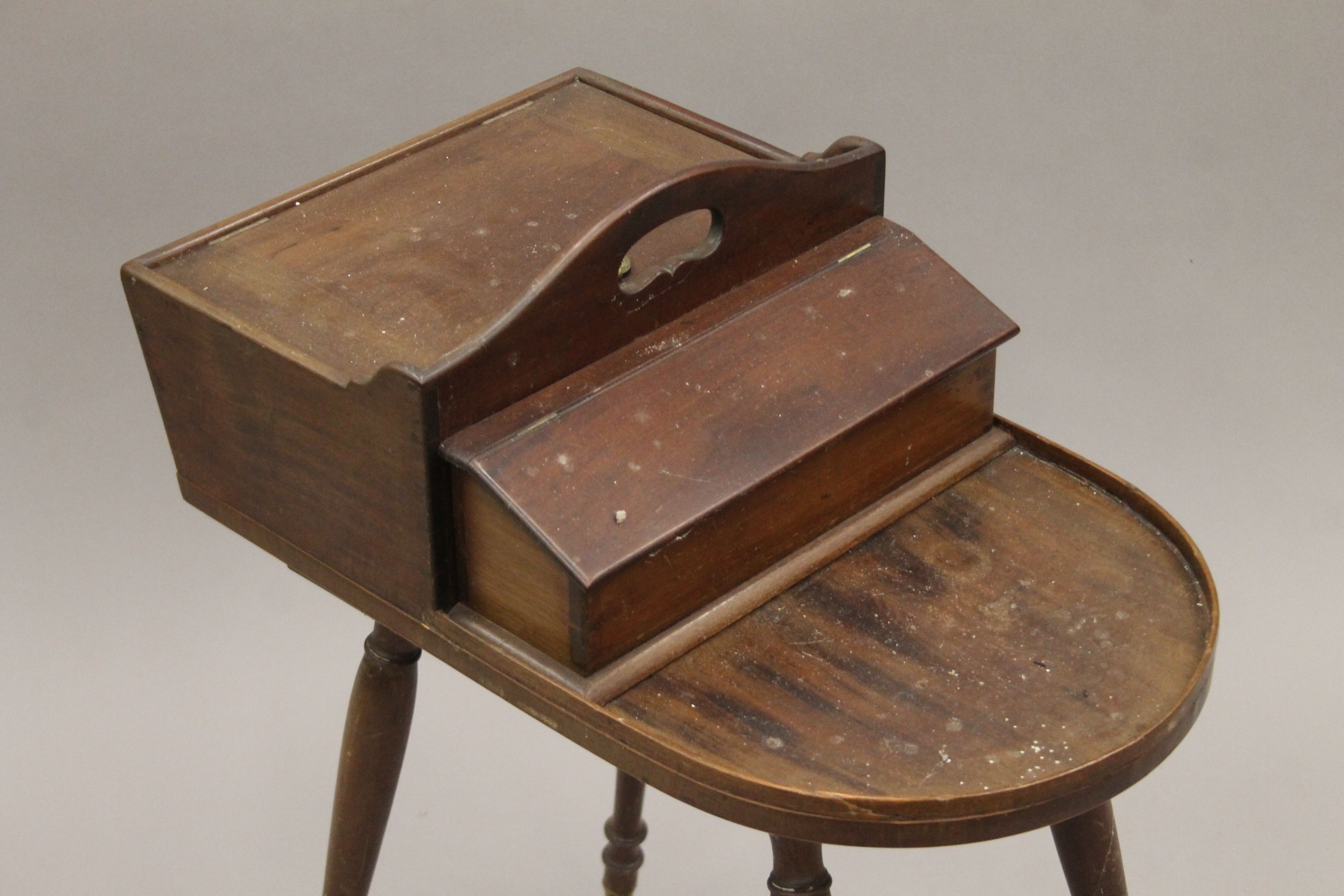 A mahogany plate and cutlery table. 33 cm wide. - Image 2 of 4