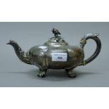 A Georgian Storr and Mortimer silver teapot. 27.5 cm long. 824.8 grammes.