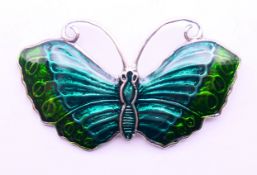 A silver brooch in the form of a butterfly. 5 cm x 3 cm.