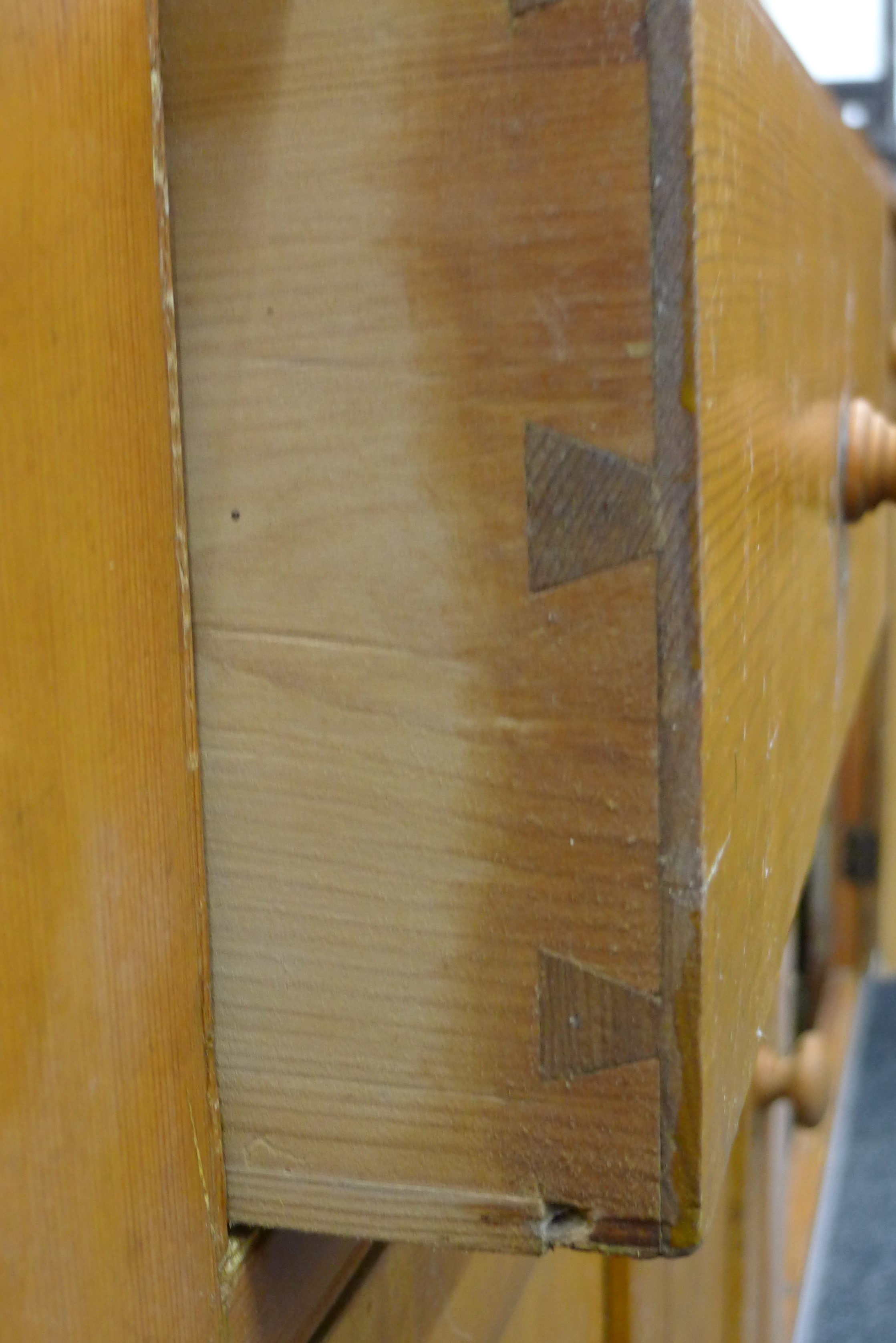 A pine dresser base. 235 cm long. - Image 5 of 9