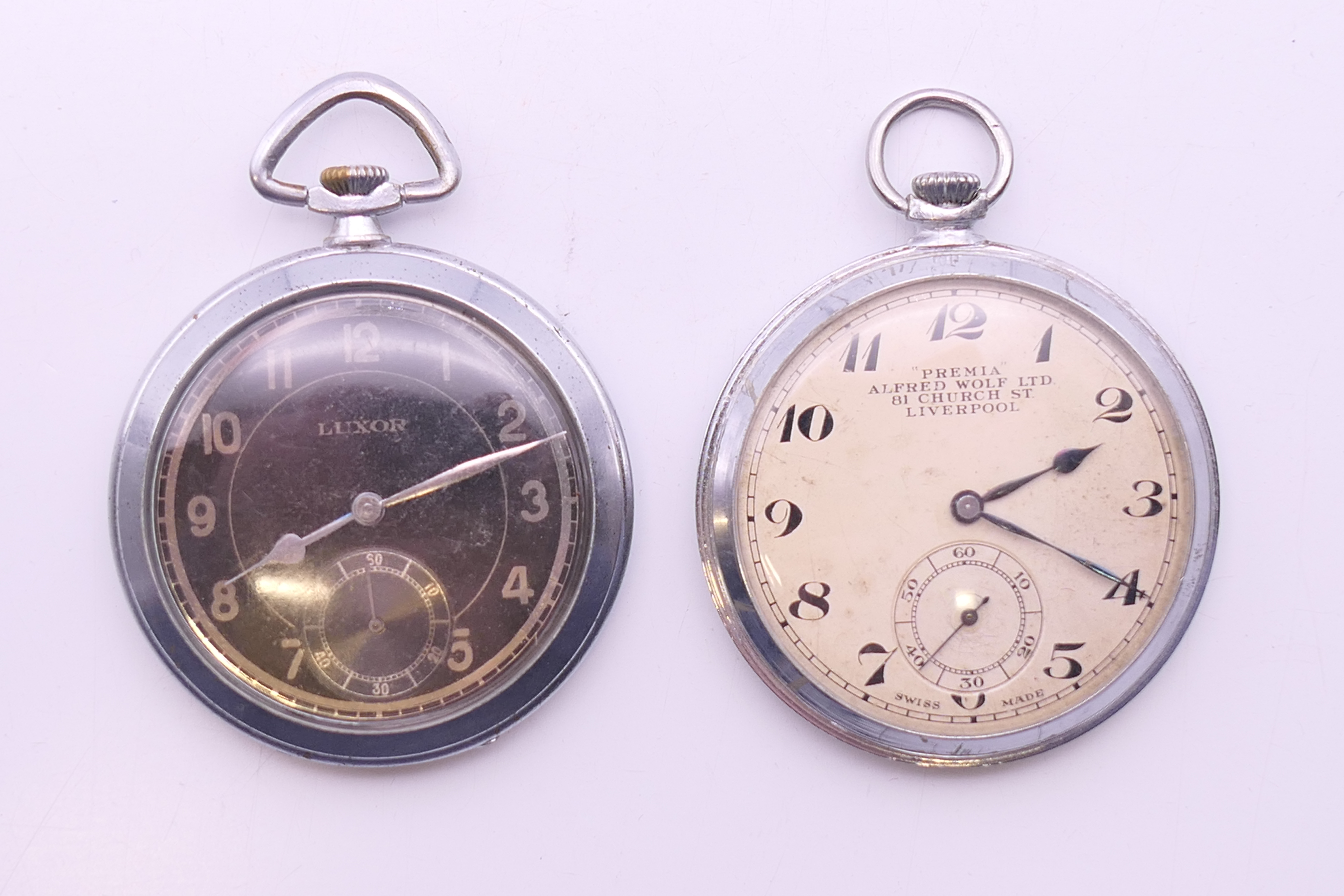 Two Art Deco gentleman's pocket watches, one marked Luxor, the other marked Premia Alfred Wolf Ltd, - Image 2 of 23