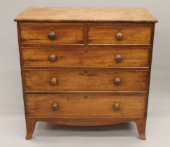 A 19th century mahogany chest of drawers. 105.5 cm wide.