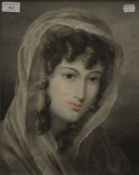 HENRY DAWE, The White Lady of Avenel, mezzotint, after painting by Innocent Goubaud (1830) fragment,