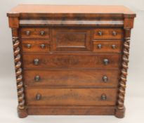 A Victorian Scottish mahogany chest of drawers. 126 cm wide.